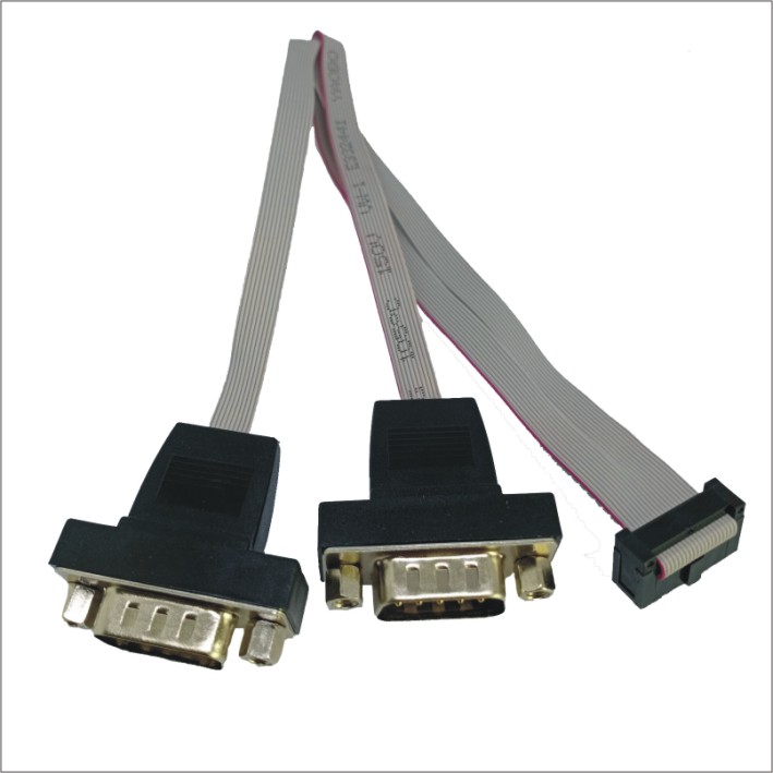 1.27*2.54mm IDC Socket to DB9*2 Flat Cable
