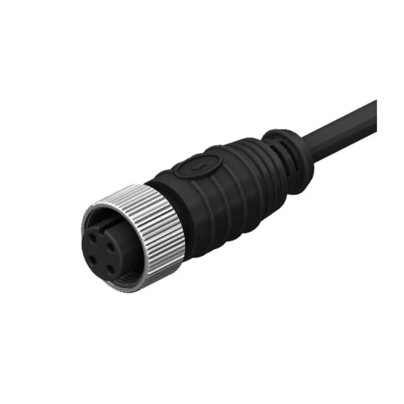 M5 Socket Cable Assembly Shielded Molded Straight Type