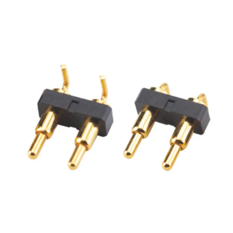 Spring loaded connector 2P 3.5mm pitch pogo pin R/A Dip type