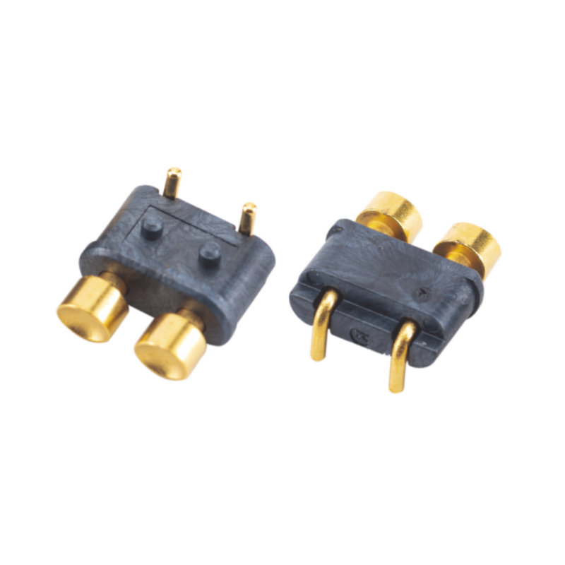 Spring loaded connector 2P 4.0mm pitch pogo pin R/A Type